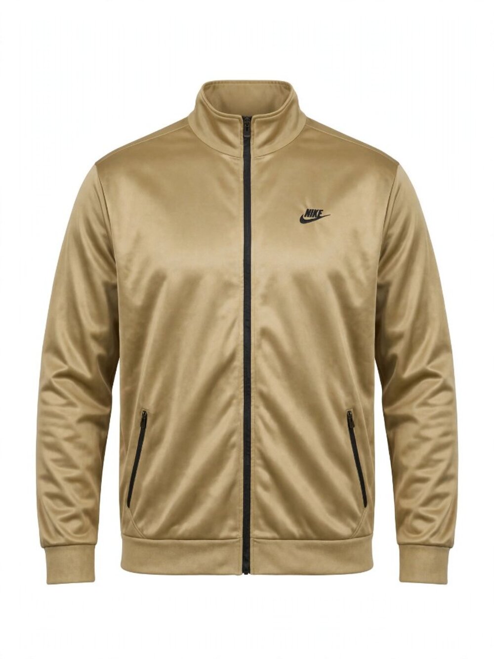 Nike Full Zip Track Jacket Men's XXL Gold Tan Athletic Warm Up